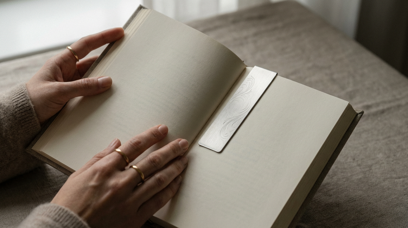 Valenbourg bookmark in use